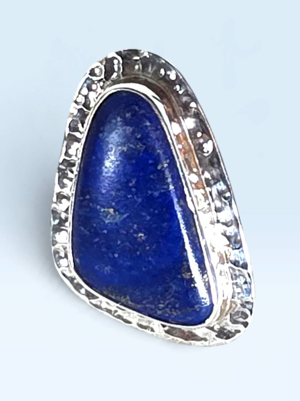 One-of-a-Kind Bold Vintage Natural Lapis Lazuli Sterling Silver Statement Ring